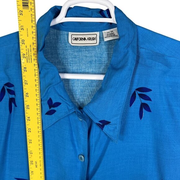 California Krush 3X Tropical 2-Piece Button Up Top Elastic Waist Pants  Vacation - Picture 11 of 16